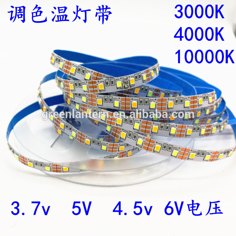 color temperature adjustable CCT 5mm width narrow led strip light 2835 100leds meter for mirror