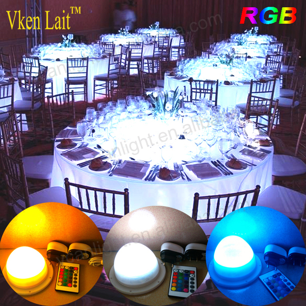 RGB multi-color cordless waterproof ip68 battery powered LED source for cube ball furniture