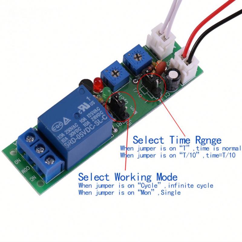 Timer Relay Delay Module Adjustable Cycle Timer Time On/Off Switch Relay Board Electrical Timing Relay Controller DC 5V 12V 24V