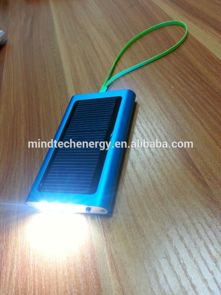 solar charger usb for mobile with torch 1950mAh lithium battery