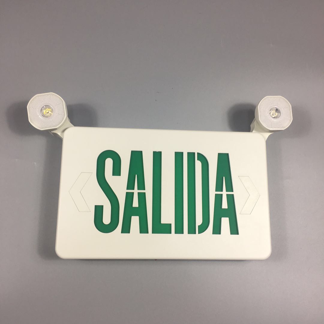 Fashion design UL CUL standard emergency two heads spot lights emergency SALIDA/EXIT light sign