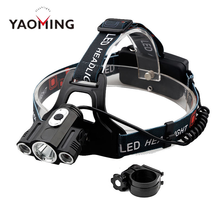 Most Powerful LED Head Flashlight 6000 Lumen 3 T6 LED Rechargeable Camping Headlamp