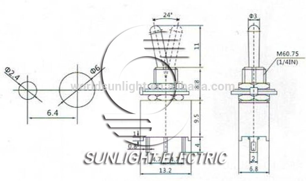 IP65 MTS-102-W1 ON-ON SPDT 3P White Toggle Switch