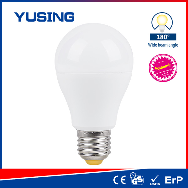 220 Degree IC Driver A60 Plastic Housing 9W E27 LED Bulb