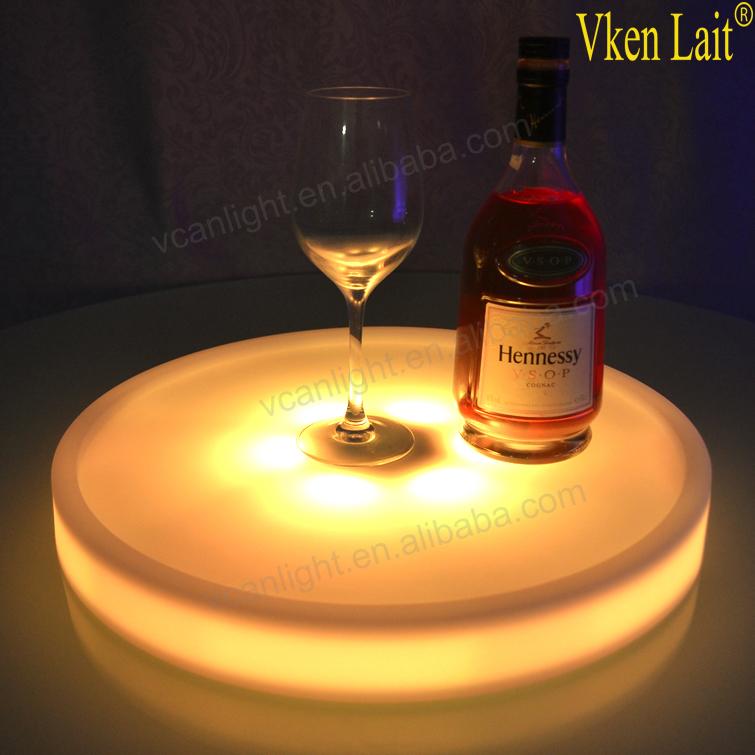 Light up floating led drink holder tray