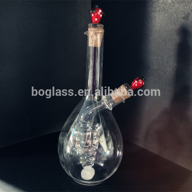 Fruit decorative olive oil bottle, glass oil bottle