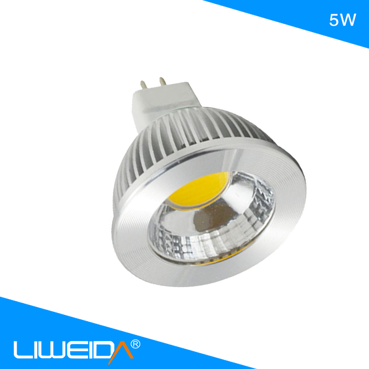 12v cUL CE and Rohs approved dimmable narrow beam angle led spot light COB 5W GU10 MR16 Spotlight