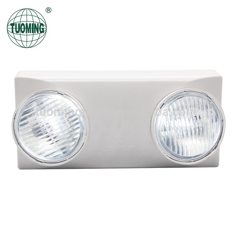 plastic body dual head led rechargeable emergency light for public building