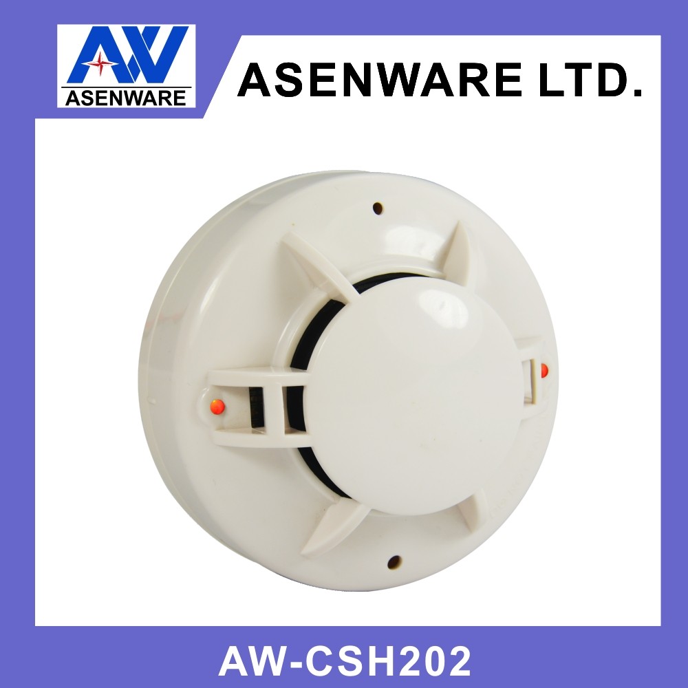 Asenware home use fire alarm system 2 wire connect with smoke detector and heat detector