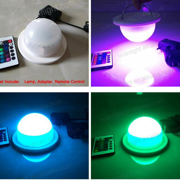 Rechargeable battery operated remote control LED light base for furniture