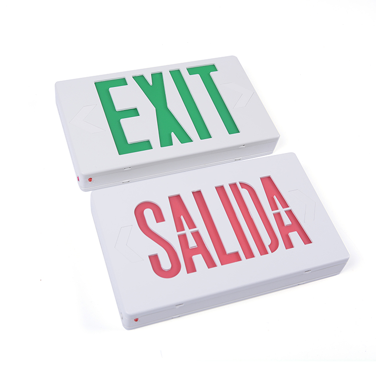 General market LED indicator red green exit light SALIDA dual voltage led emergency light exit sign board