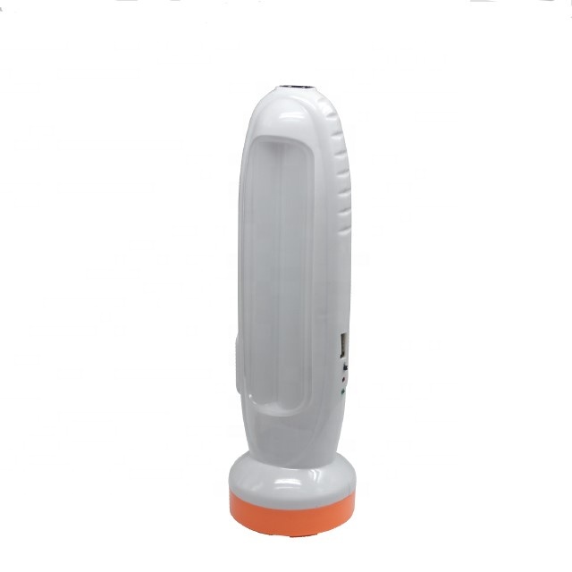 2019New design rechargeable LED emergency light with torch USB and solar charge