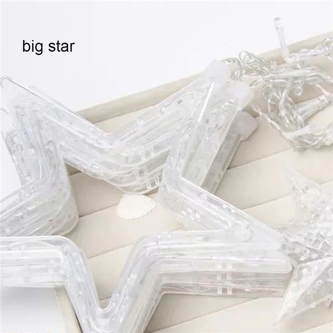 China supplier Warm white 12 big stars led string fairy light 3M 138Leds curtain light Christmas home lighting