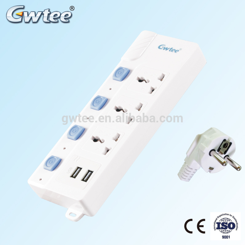 Custom Personalized Cheap 4 way electrical extension socket