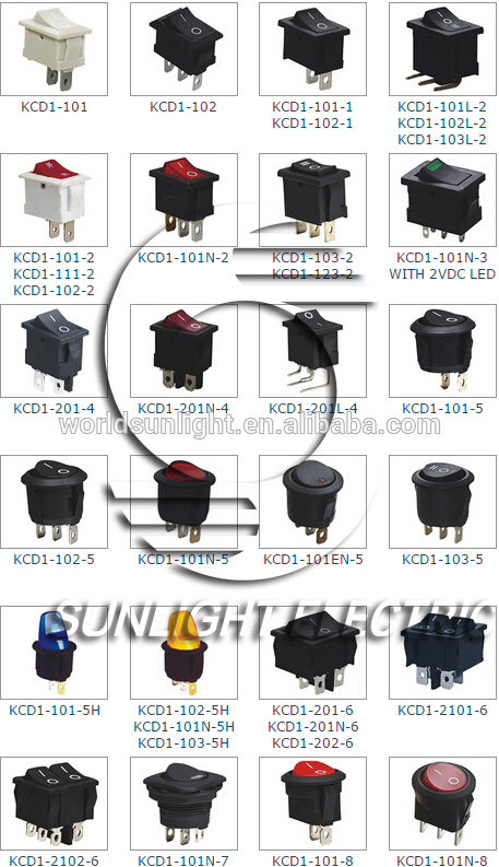 Mounting Hole 20mm x 15mm KCD1 AC 250V 6A 125V 10A 2 Pin SPST Power ON OFF Green Panel Rocker Switch