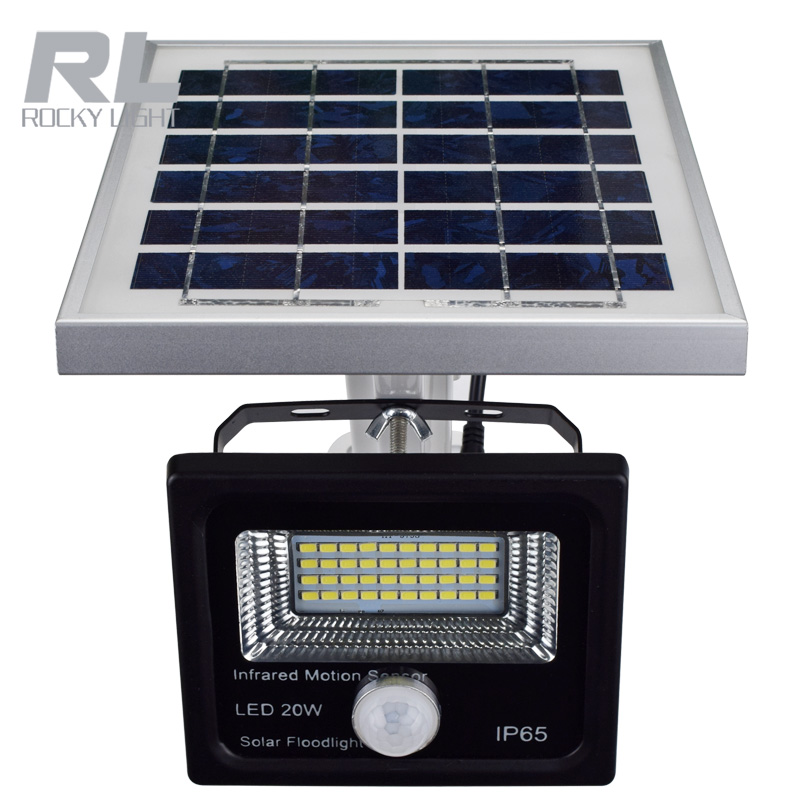 100W SMD LED Waterproof Lamp body large solar panel Solar floodlight with Infrared Sensor
