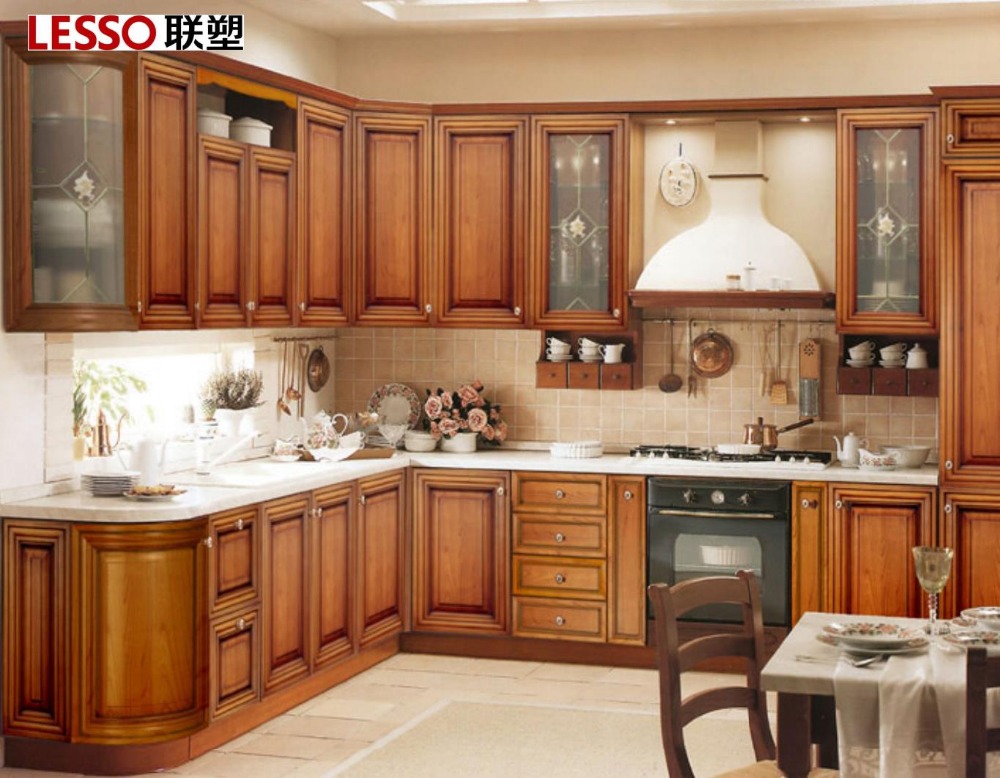 Good quality rubber wood kitchen cabinet