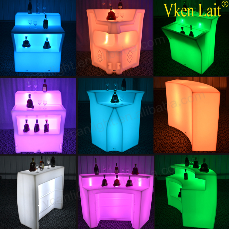 illuminated plastic remote control led drinks bar with lighting