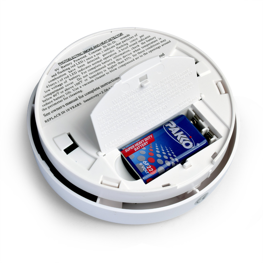 Smart smoke dual sensor smoke heat detectors with led indication