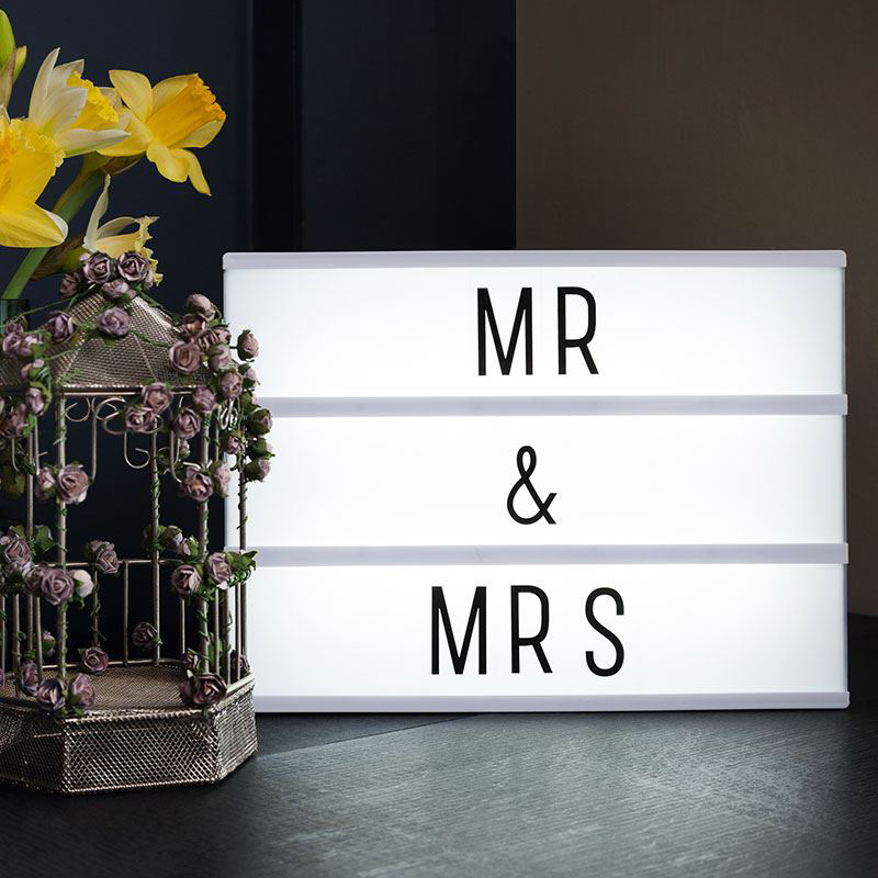 Cinema Sign Wedding Party Decoration Cinematic led Lightbox with Personalisable Letter