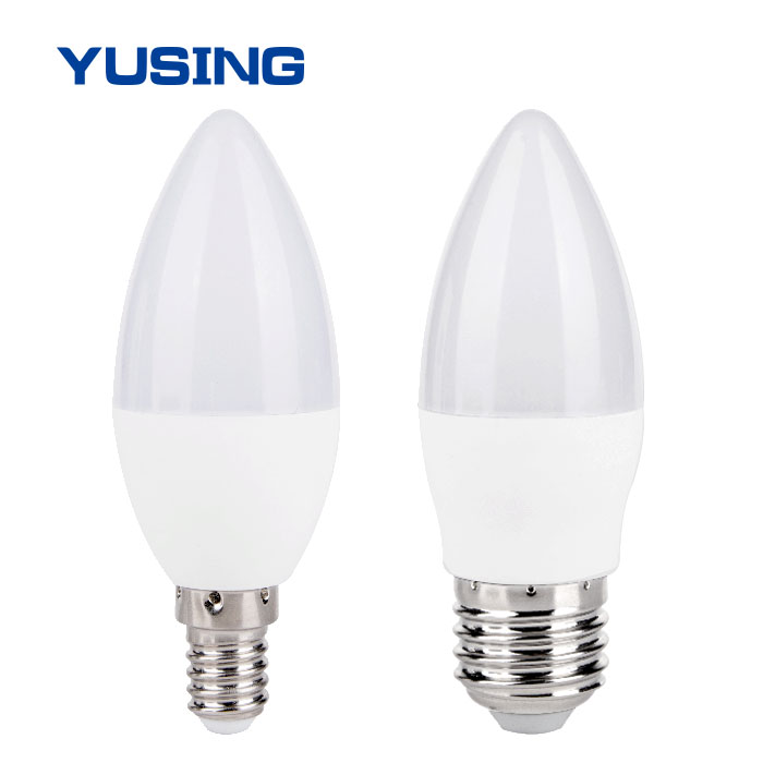 8W China Prices Cheapest LED Bulbs, C37 Candle Type E27 or E14 Wholesale LED Bulb