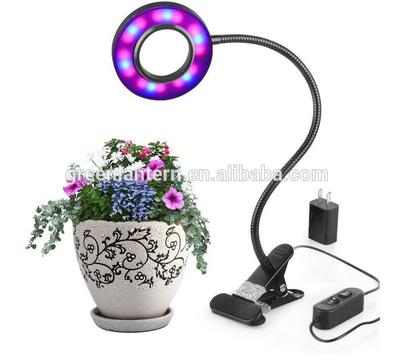 flexible usb port led plant grow lamp with desk clip dimmable 8watts