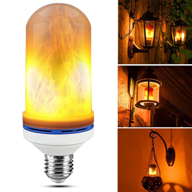 E27 7W AC85-265V LED Flame Bulb fire Flickering Effect Night Light