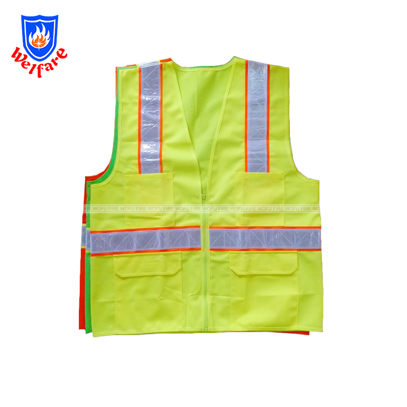 100% Polyester 120gsm knitting Safety Vest with two Reflective Tape