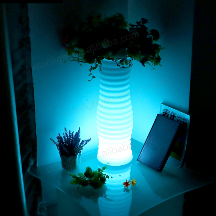 PE plastic waterproof outdoor led light vase