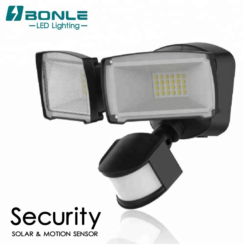 Outdoor Black Double Led Security Flood Light Pir Sensor