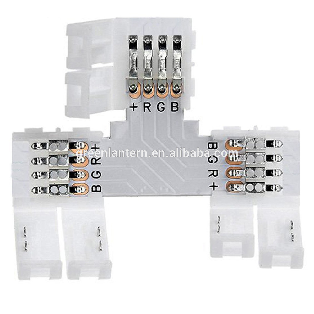 10mm 4 Pin RGB LED Light Strip Connectors for 5050 3528 LEDs 90 Degree Corner Strip to Strip Jumper