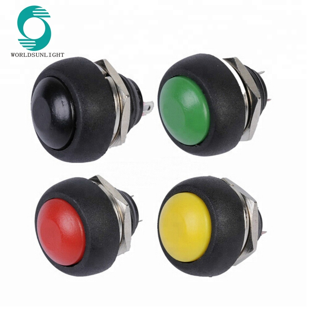 PBS-33B 12mm Momentary OFF (ON) Round Car Auto Horn colorful Push Button Switch