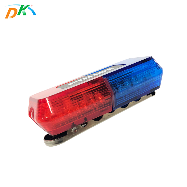 DK backside clip fixing red blue flashing together police strobe led safety lamp shoulder