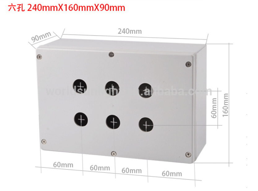 IP65 XLB series 6 8 10 12 holes waterproof electrical push button control switch box