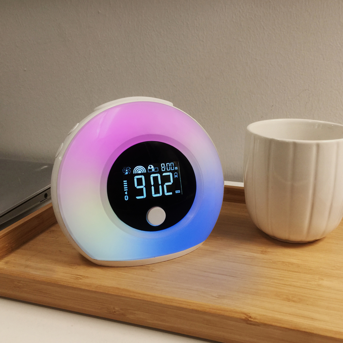 Led Wake Up Light Bluetooth Speaker Sunrise Alarm Clock Lamp