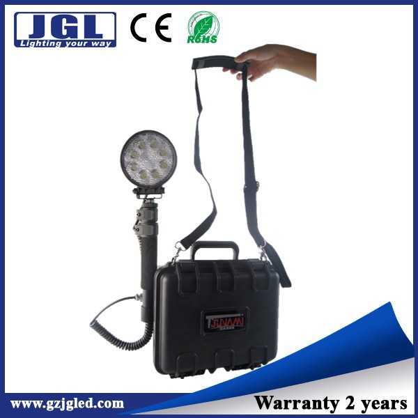 24w small portable illumination tower for worksite, rechargeable spotlight, portable site lighting