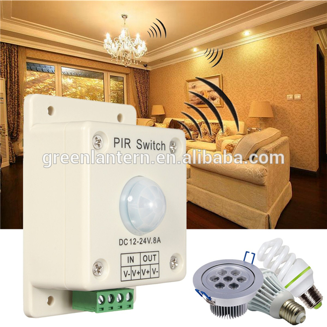 DC12-24V 8A auto on off Infrared Motion Sensor PIR Switch