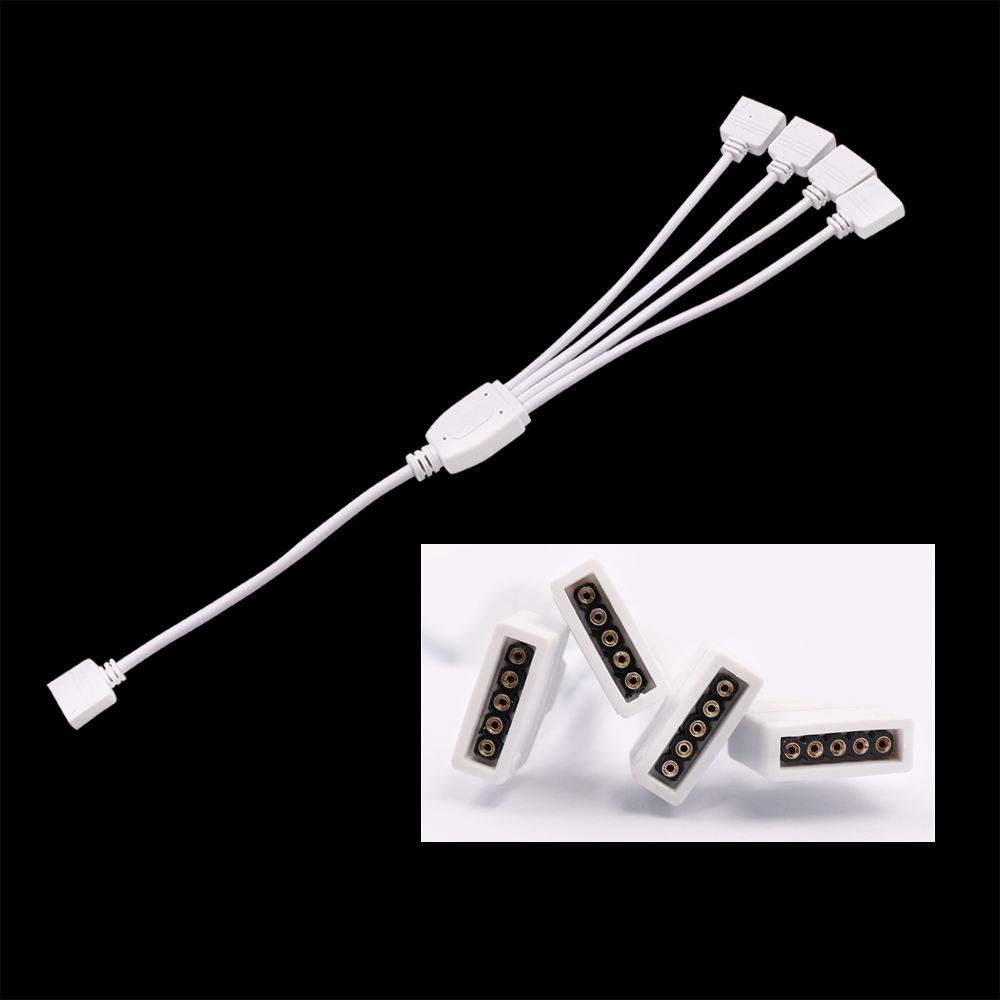 5 Pins RGBW Splitter Connector 1 to 2 3 4 Splitter Female Extension Wire Cable For 5050 RGBW LED Strip Light