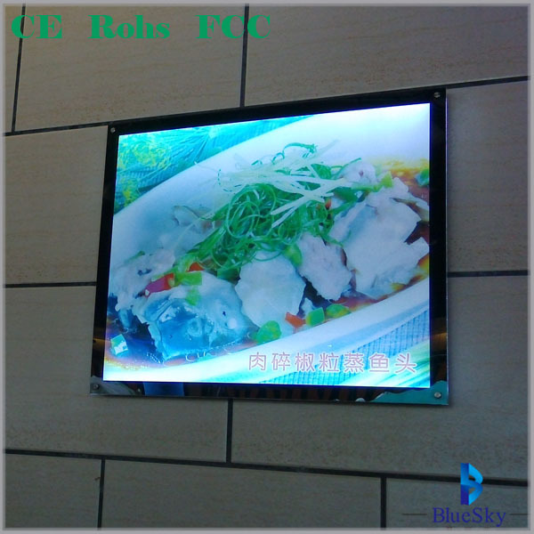 Best selling indoor Wall mounted poster frame advertising acrylic flat beer sign light box battery operated led light box