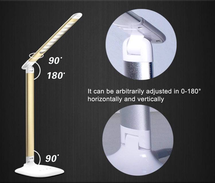 Portable folding office desk lamp adjustable brightness led eye protect touch table lamp for reading