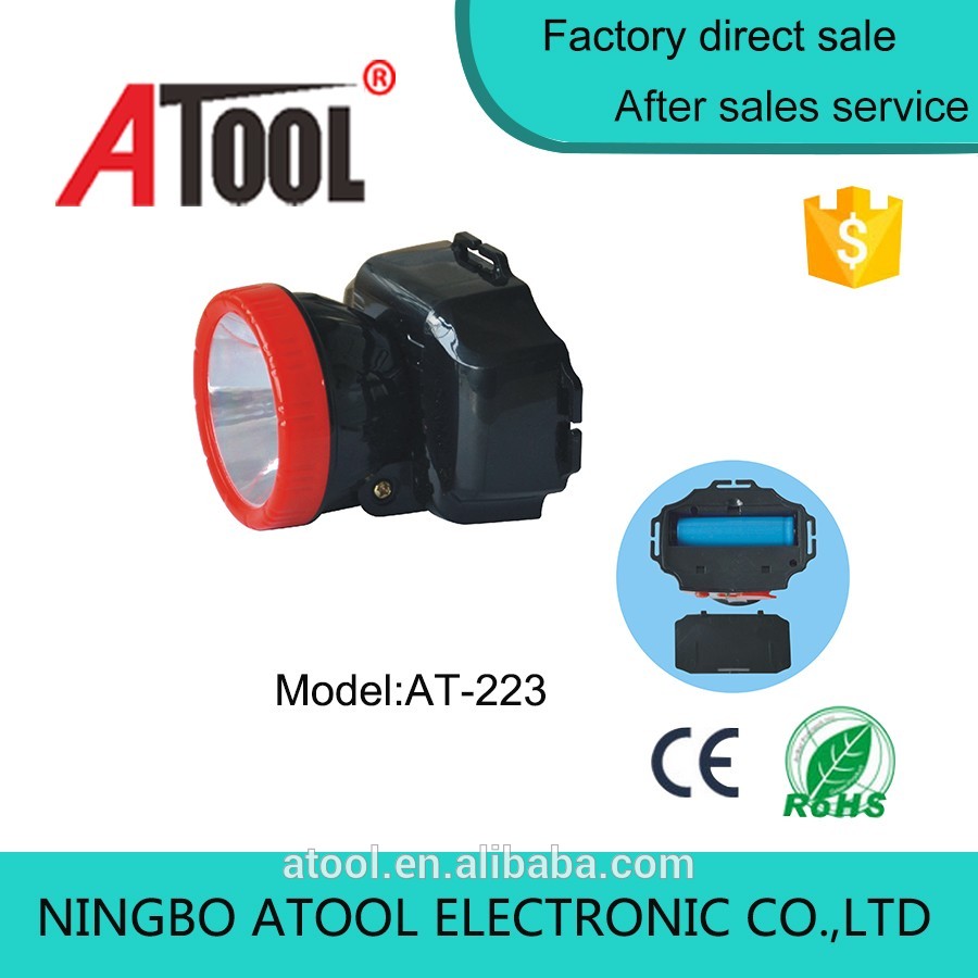 Atool New design LED plastic headlight 3*AA dry battery operated headlamp