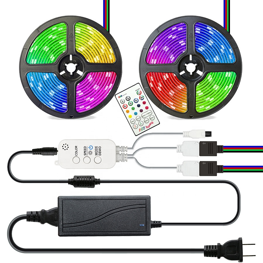 Music LED Strip Lights (2x5m)10m a set Bluetooth APP Controlled RGB LED Strip Rope Lights Waterproof LED Strip Lights Kit