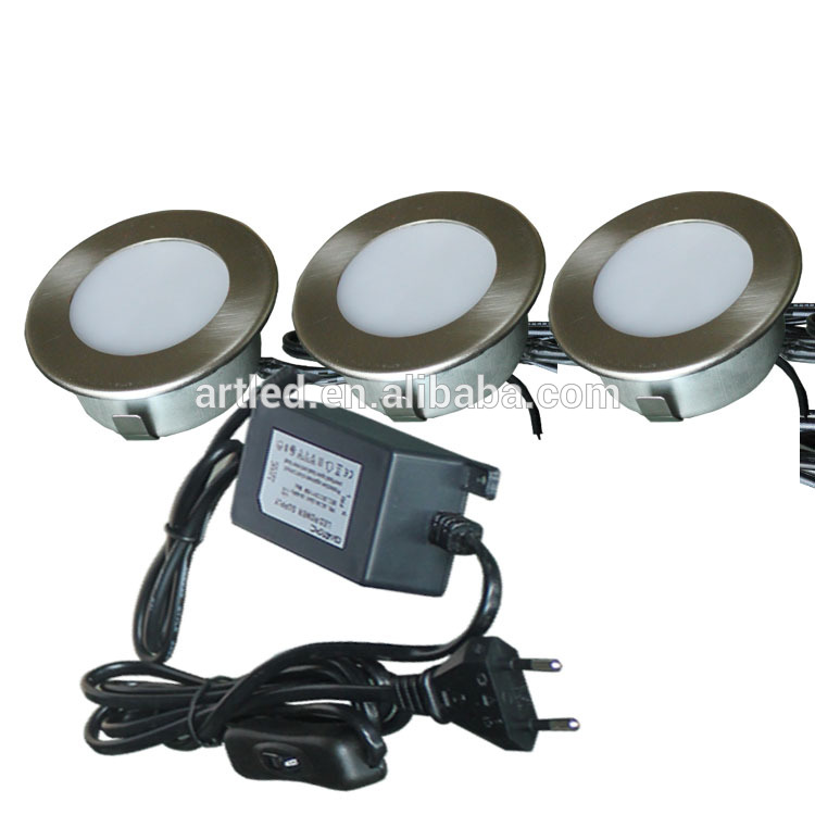 3x2w surface mounting triangle LED cabinet light kit