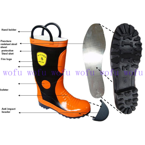 Polythene rubber fire resistant boots