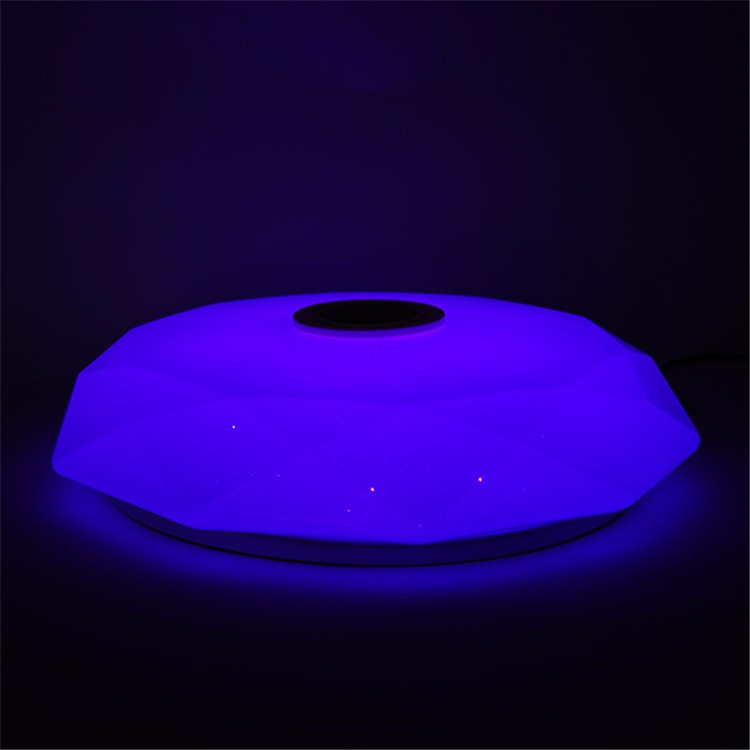 New Style Hotel Bedroom 24W Dimmable RGB Bluetooth Speaker Light LED Music Ceiling Lamp With Mobile Phone APP