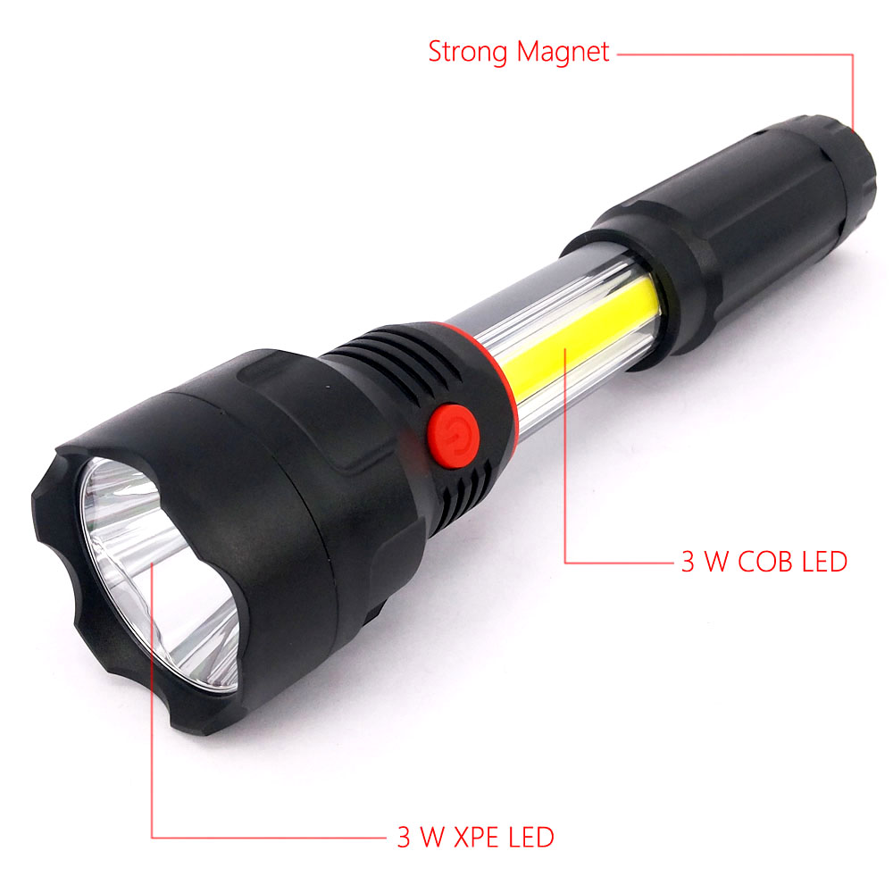 250LM 3W COB LED Camping work light battery powered flashing led light