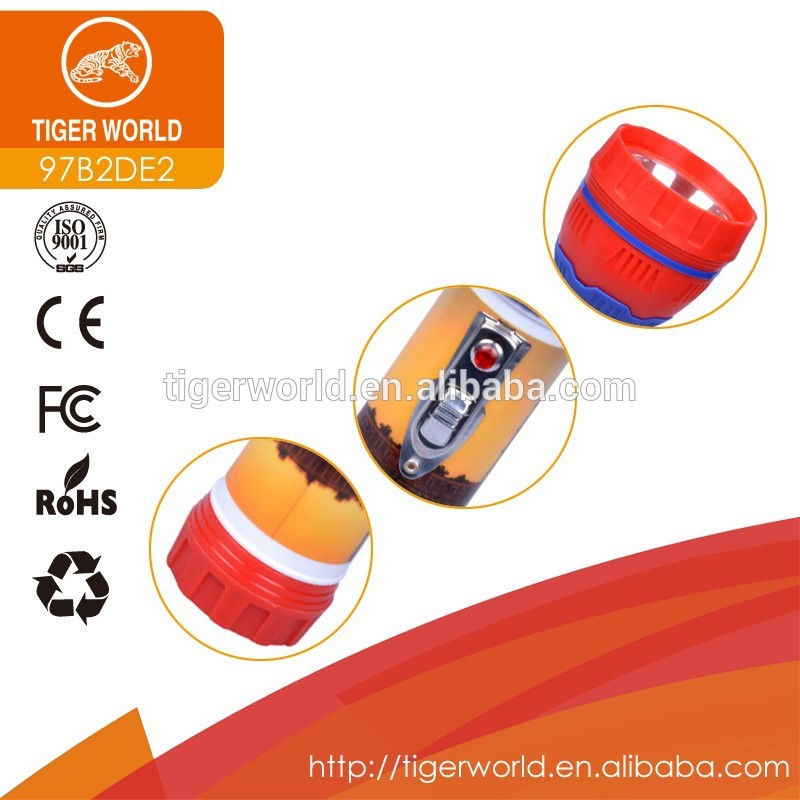 LED torch manufacturers China supplier tiger world dry battery power promotional cheap flashlight