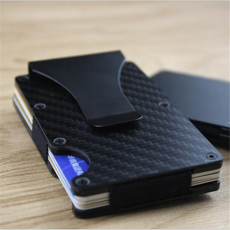 Good Quality Carbon Fiber Chic RFID Blocking Portable Card Wallet For Men Card Holder Guard Against Theft