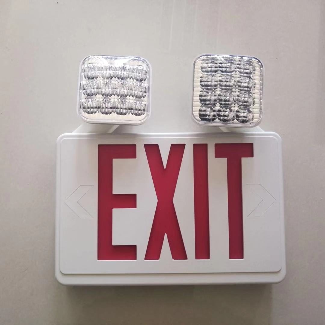 Outdoor emergency light twin head led with exit sign