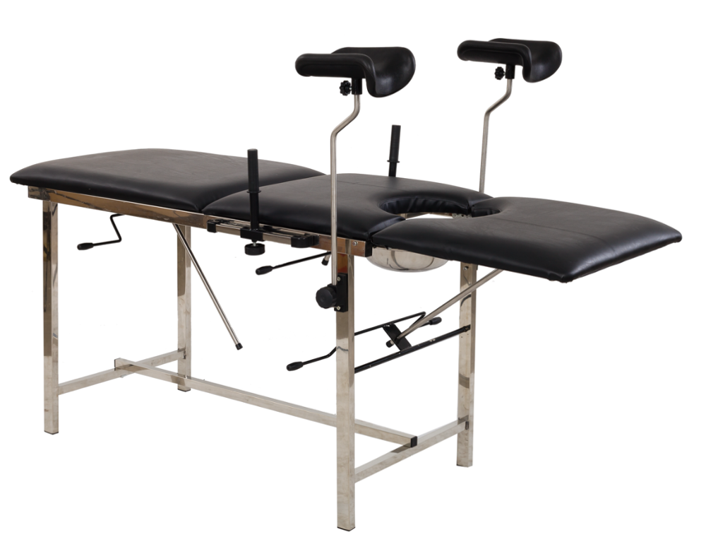Stainless steel hospital gynecology examination couch delivery bed table